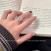 戒指中古Vintage白鉆戒指輕奢高級感小眾鋯石金色戒指開口戒 歷史價格詳細信息