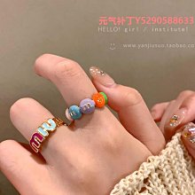 戒指彩色字母愛心西太后戒指女款輕奢小眾精致開口食指戒獨特個性指環 歷史價格詳細信息