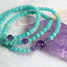 { 石 曜 } 天 然 紫水晶 天河石 水晶手鍊 運費可合併 QQ-41 歷史價格詳細信息