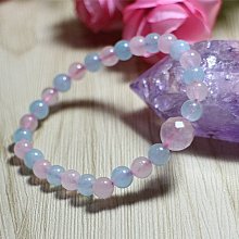 {  石 曜 } 粉晶 海藍寶 水晶手鍊 運費可合併 W-10 價格比較,價格查詢,歷史價格詳細信息