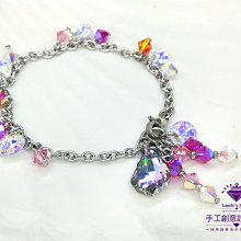 Landy House【手工創意設計精品】奧地利水晶元素~時尚蜜桃珍珠耳環 歷史價格詳細信息