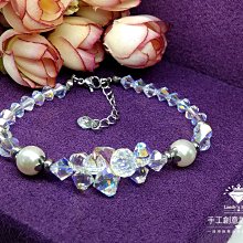 Landy House【手工創意設計精品】奧地利水晶元素~時尚蜜桃珍珠耳環 歷史價格詳細信息