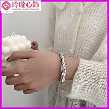 純銀手環 花線手鐲 銀手鐲 休閒 銀手環 足銀 純銀手鐲 情人節送 學生 女友-玲瓏心飾 歷史價格詳細信息