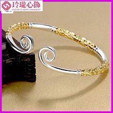 純銀手環 響手鐲扭線雙叮噹銀手鐲 銀手鐲 休閒 銀手環 足銀 純銀手鐲 情人節送 學生 女-玲瓏心飾 歷史價格詳細信息