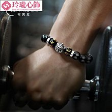 貔貅手鍊男士純銀黑曜石瑪瑙復古皮丘轉運珠手飾潮吞金獸手串男 歷史價格詳細信息