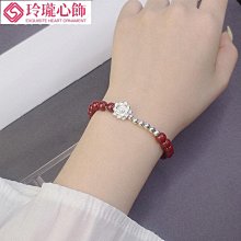 本命年龍純銀硃砂珠手繩男粗款紅繩手錬手工編織飾品情侶禮物百搭 歷史價格詳細信息