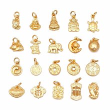 宏雲Hongyun-th-(5pcs) 金色吊墜招財納福沙金小掛件 中國風紅繩飾品配件手鍊diy手工編織 歷史價格詳細信息