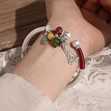 純銀9999四葉草雙環英文手鐲鐲子時光不老我們不散英文年輕款爆款-鴻運飾品 歷史價格詳細信息