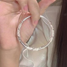 繁花似錦銀手鐲女款足銀999純銀素圈實心銀鐲送女友閨蜜生日禮物-鴻運飾品 歷史價格詳細信息