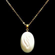 橢圓雕刻坐蓮花小觀世音吊墬純銀項鍊-東菱玉或紅瑪瑙 歷史價格詳細信息