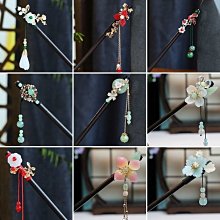 新品飾品 黑檀木簪子手工玉簪花漢古裝岫玉古風玉蘭花古典髮簪流蘇步搖 下標前聯繫客 歷史價格詳細信息