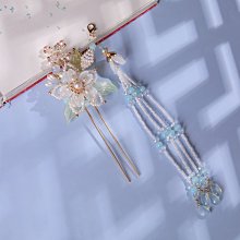 【發簪8】古風漢服手工原創琉璃發釵流蘇簪花步搖發簪古裝配飾*特價正品促銷 歷史價格詳細信息