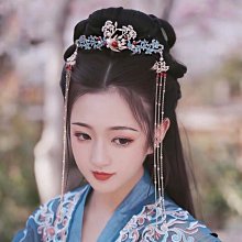 漢服發冠女古風頭飾全套古裝發飾流蘇步搖發簪龍母新娘配飾鮫人淚-新店特惠 歷史價格詳細信息