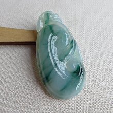 正品A貨天然翡翠玉如意吊墜老坑緬甸冰種翡翠玉如意玉佩掛件大件 歷史價格詳細信息
