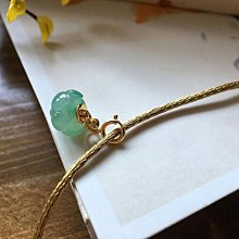 18k金鑲嵌天然A貨陽綠色翡翠葫蘆隔珠飾品diy手鏈編繩串珠配件~匯得利家居行 歷史價格詳細信息