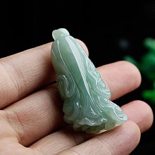正品 淡綠玉石翡翠觀音吊墜緬甸玉器A貨冰糯種菩薩項墜男款大掛件 歷史價格詳細信息