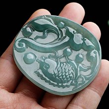 A貨冰種玉墜&not;_天然翡翠_吊飾_金枝玉葉【山奇藝術】 歷史價格詳細信息