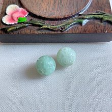 0928冰糯種淡綠雕花路路通珠一對～天然老坑A貨翡翠～啟京翡翠 價格比較,價格查詢,歷史價格詳細信息