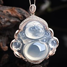 翡翠佛公吊墜彌勒佛  18k鑲嵌天然翡翠笑佛玉佛 歷史價格詳細信息