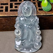天然緬甸老坑A貨翡翠玉觀音吊墜冰種飄藍花玉石掛件玉器 歷史價格詳細信息