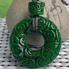 翡翠A貨仿古雕刻平安扣精雕雙面工超級漂亮的鏤空工藝原相機拍攝無 翡翠 飾品 收藏【二手】【大唐盛世】-1723 歷史價格詳細信息