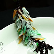 三彩翡翠無事牌，冰糯種，飄綠花，僅僅就幾個小色點正面雕了兩條 和田玉 玉石 收藏 -2959 歷史價格詳細信息