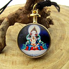 【雙面地藏菩薩滅定業真言】彩色圓形六字大明咒琉璃護身掛墜 直徑約 3.6cm 含項鍊 [71233] 歷史價格詳細信息