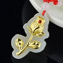 煜利珠寶足金鑲玉吊墜和田玉白玉女款玉佩玉墜玫瑰花 歷史價格詳細信息