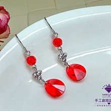 Landy House【手工創意設計精品】奧地利水晶元素~時尚蜜桃珍珠耳環 歷史價格詳細信息