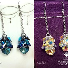 Landy House【手工創意設計精品】奧地利水晶元素~時尚蜜桃珍珠耳環 歷史價格詳細信息