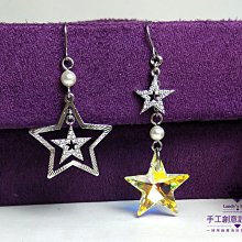 Landy House【手工創意設計精品】奧地利水晶元素~時尚蜜桃珍珠耳環 歷史價格詳細信息