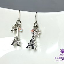 Landy House【手工創意設計精品】奧地利水晶元素~時尚蜜桃珍珠耳環 歷史價格詳細信息