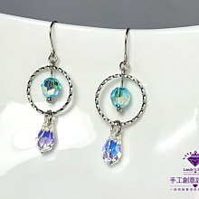 Landy House【手工創意設計精品】奧地利水晶元素~時尚蜜桃珍珠耳環 歷史價格詳細信息