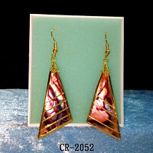 CR-2052 粉紅色鮑魚貝鍍金邊長三角型耳環(19MMX42MM)+鍍金魚耳鈎 價格比較,價格查詢,歷史價格詳細信息