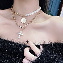 「由畫而生」歐美粗鏈條幾何吊墜項鏈小眾設計感網紅潮流混搭鎖骨鏈多層毛衣鏈歐韓 歷史價格詳細信息