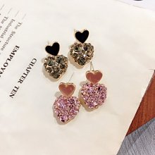 「由畫而生」韓國S925銀針少女心耳心粉色心形耳飾網紅時尚耳環水鑽耳墜 價格比較,價格查詢,歷史價格詳細信息