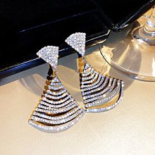 「由畫而生」超閃時尚滿鑽耳扣耳玎氣質百搭耳環韓國新款飾品網紅個性簡約耳飾 歷史價格詳細信息