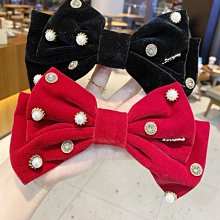 「由畫而生」復古鑲鑽紅色絲絨蝴蝶結髮夾女韓國超大號后腦勺高級感髮飾頂夾潮 價格比較,價格查詢,歷史價格詳細信息