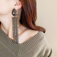 「由畫而生」鑲鑽流蘇結髮夾女頭飾時尚氣質高級感后腦勺彈簧夾髮卡秋冬髮飾女 歷史價格詳細信息