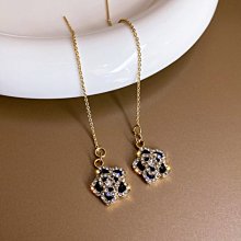 「由畫而生」925銀針鑲鑽黑白方格C形耳環設計感秋冬耳墜韓國網紅棋盤格耳飾女 歷史價格詳細信息