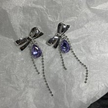「由畫而生」港風復古夸張大氣蝴蝶結紫色鑽長款流蘇甜酷夏季耳環耳飾歐韓 價格比較,價格查詢,歷史價格詳細信息