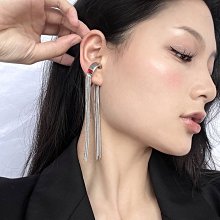 「由畫而生」單只長款閃鑽耳環潮氣質高檔顯臉小滿鑽流蘇耳飾耳墜歐韓 歷史價格詳細信息