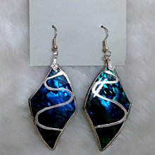 CR-2745 藍色鮑魚貝菱型鍍銀耳環 (30MMX52MM)+鍍銀魚耳鈎 價格比較,價格查詢,歷史價格詳細信息