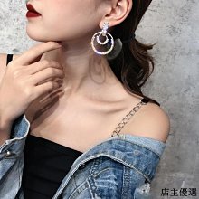 【熱賣精選】圓圈耳環女氣質長款珍珠水晶吊墜耳圈個性百搭耳釘耳飾耳墜 歷史價格詳細信息