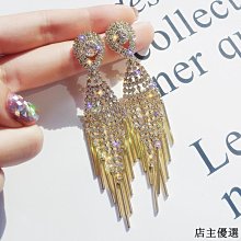 【熱賣精選】顯臉瘦長款鋯石耳環女個性百搭吊墜耳墜夸張耳釘氣質潮人耳飾 歷史價格詳細信息