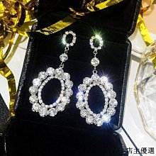 【熱賣精選】歐美閃鉆圓圈耳環個性夸張長款氣質耳墜耳飾高級感耳釘女 歷史價格詳細信息