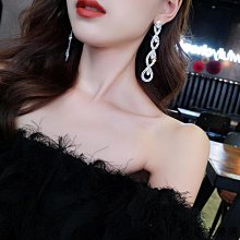 【熱賣精選】水鉆方形顯瘦臉的耳環長款氣質個性百搭耳墜歐美夸張耳釘 歷史價格詳細信息