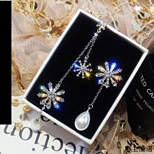 【熱賣精選】水晶花朵耳釘女氣質長款流蘇吊墜個性百搭耳環耳墜 歷史價格詳細信息