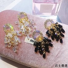 【熱賣精選】圓圈耳環女氣質長款珍珠水晶吊墜耳圈個性百搭耳釘耳飾耳墜 歷史價格詳細信息