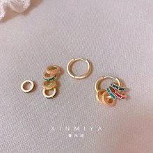 復古滴釉圓形耳環女輕奢高級感2024新款耳釘氣質方圓臉獨特耳飾 歷史價格詳細信息